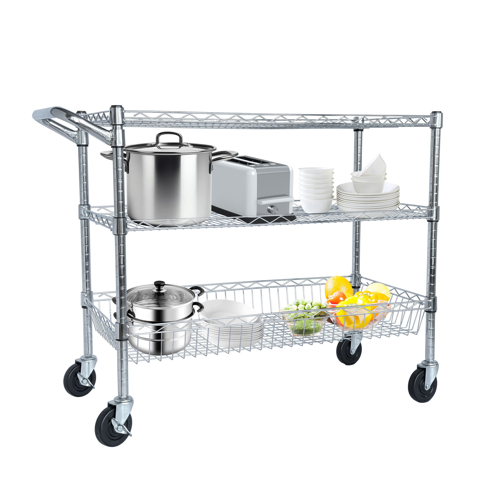 Heavy Duty Rolling Utility Cart,3 Tier Rolling Carts With Wheels,with Handle... 13