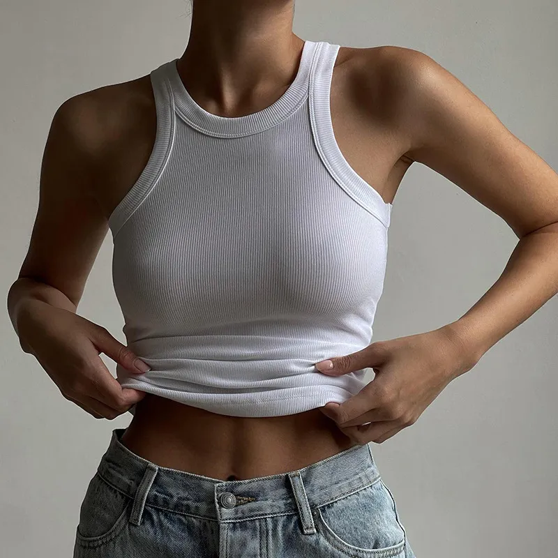 Sleeveless Spicy Girl Bottom Versatile Casual Tank Top - Tan