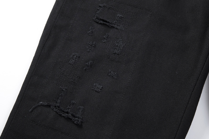 High Street Back Zip Frayed Black Jeans