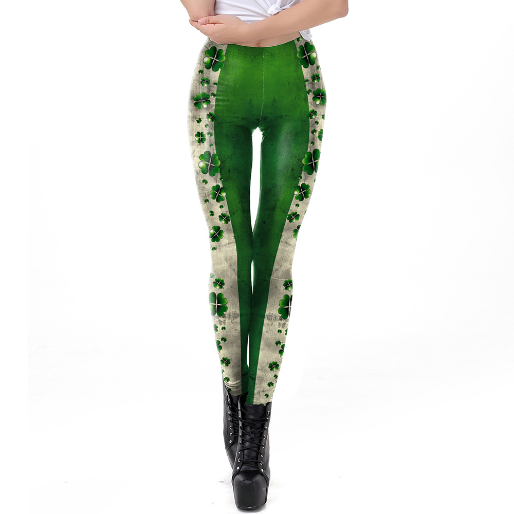 Saint Patrick's Day Matching Digital Printed Tight Waistband Sports Leggings Kdk2014 - Shop at LoveMi