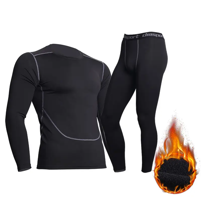 Men's Sports Fitness Clothing Set Running Training Basketball Plus Velvet Compression Pants