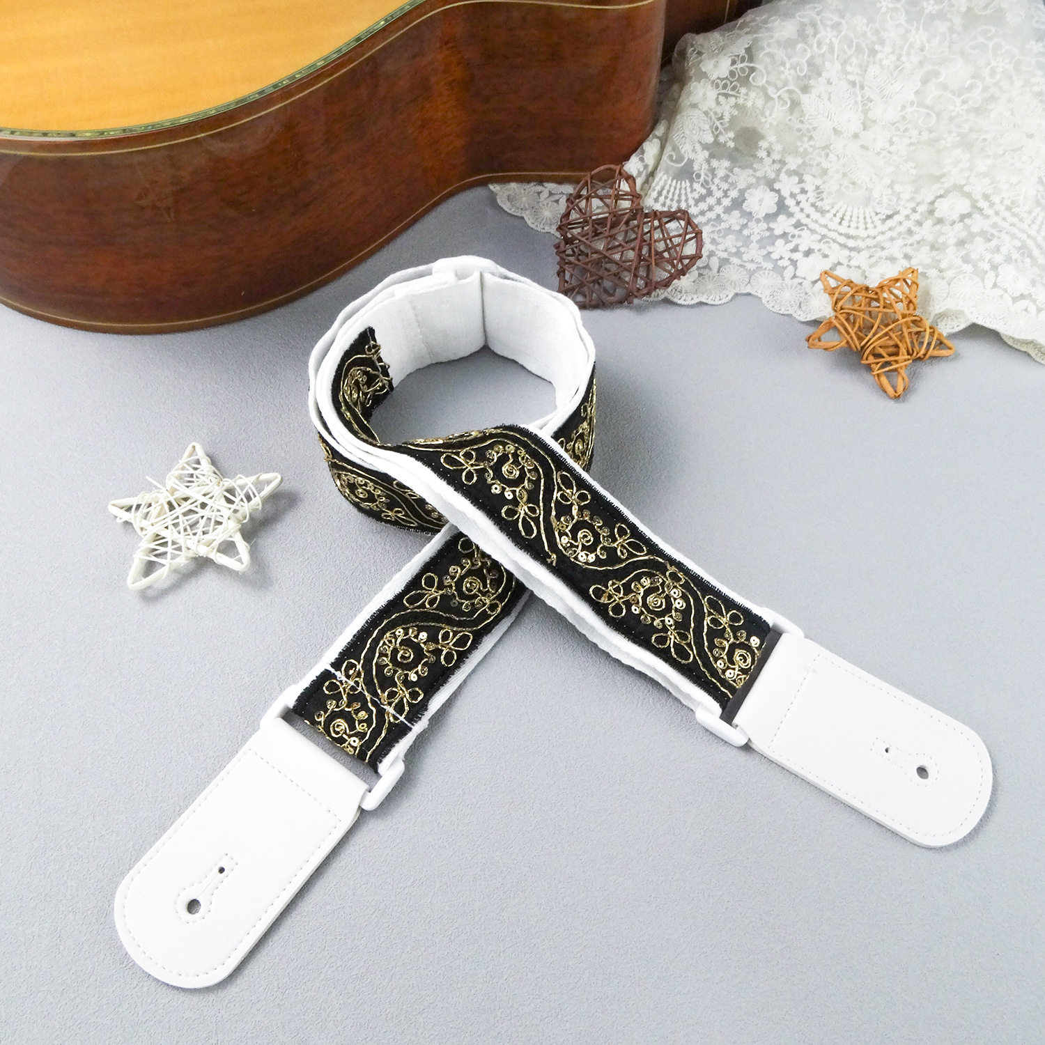 Title 7, Classical Universal Pearl Shell Bass Guitar Strap