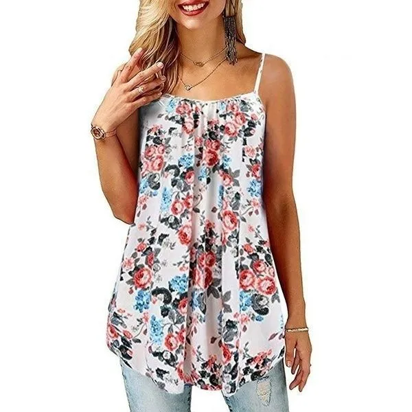 Women's Printed Pleated Wide Hem Loose Suspenders B Style - Shop at LoveMi