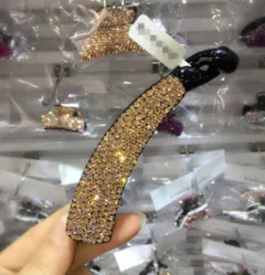 Korean Hair Accessories Rhinestone Large Ponytail Hairpin Twist Clip - Champagne Gold - View 1