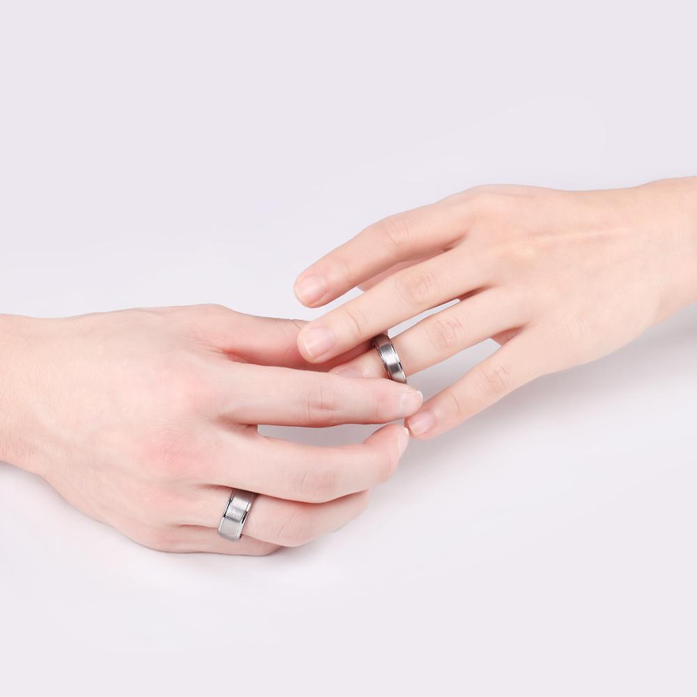 Wide Rasha  Steps Tungsten Steel Ring Jewelry