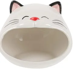 Cat Shape Hamster House Hamster Ceramic Nest Hamster Bath House Small Animal Habitat Critter Bath House Ceramic Pet House Cooling Gerbil House Cera... - View 1