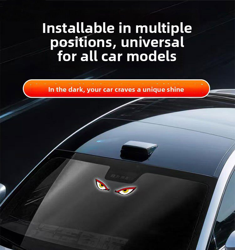 2026 New Car Accessories, Solar Devil Eyes LED Warning Light For Rear Windshield, Anti-rear Collision 2