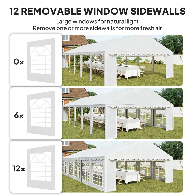 Party Tent, Outdoor Canopy Tent With Removable Sidewalls, 12 Windows For Parties, Wedding, Events, BBQ, WhiteMultiple Packages Shipped. Please Pay Attention To The Dimensions And Weight In The Details 6