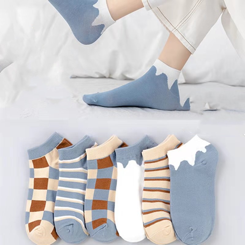 Blue and white socks