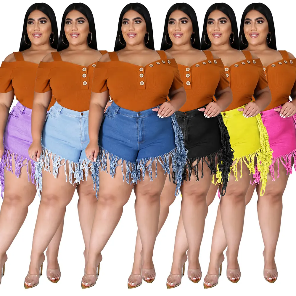 Old High-Waisted Frayed Made Tassels Retro New Style Personality