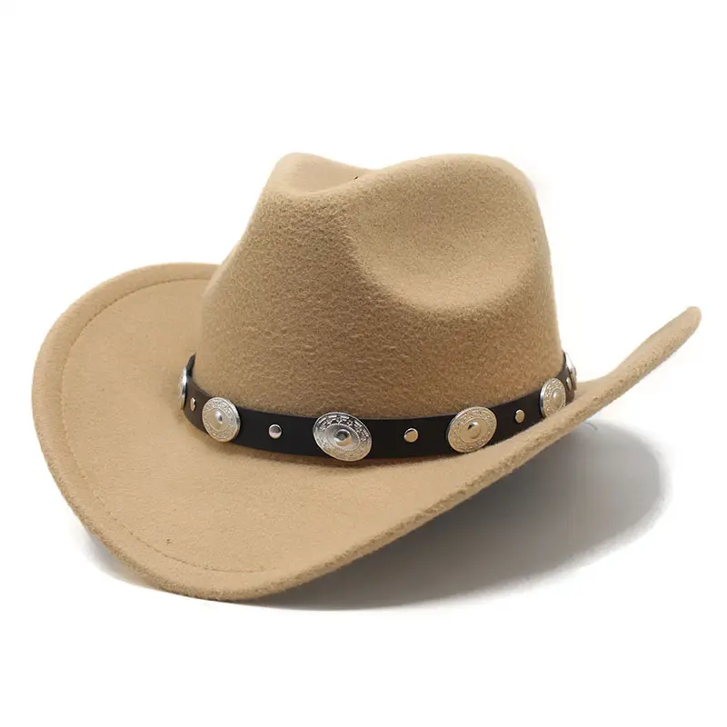 Minority Style Woolen Western Cowboy Hats Men's and Women's