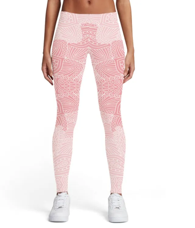 Digital Printed Stretch Slim Leggings Pink - Shop at LoveMi