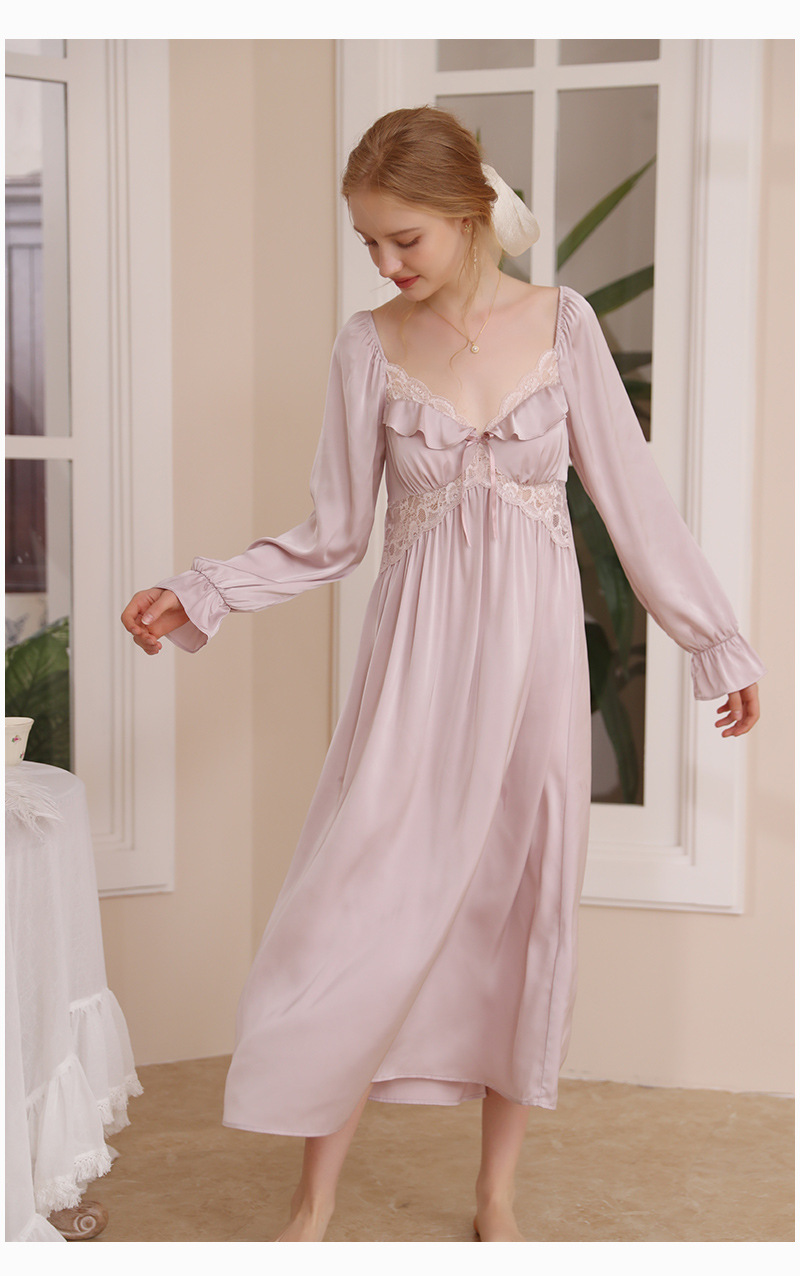 Title 10, Long Ice Silk Nightdress Women