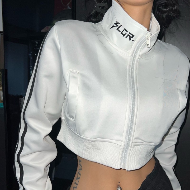 Three-bar Navel Slimming Sports Ins Style Zipper Jacket