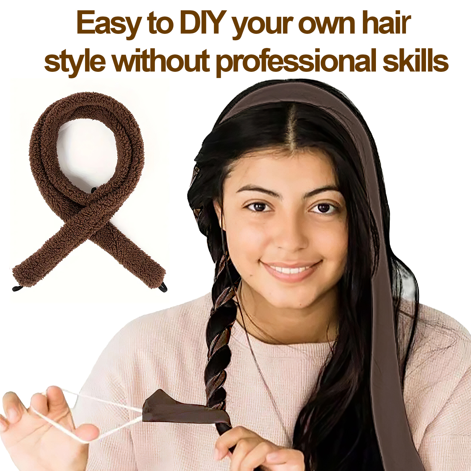 Satin Heatless Hair Curler, Lazy Natural Soft Wave DIY Heatless Curls For Sleep In Overnight, For All Hair Types 17