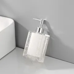 High-grade Nordic Style Light Luxury Resin Glass Lotion Bottle - White - View 1