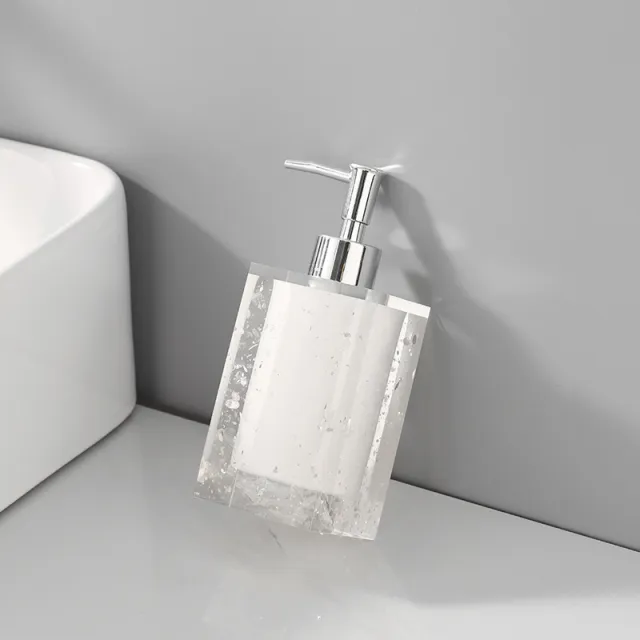 High grade Nordic Style Light Luxury Resin Glass Lotion Bottle White - Shop at LoveMi