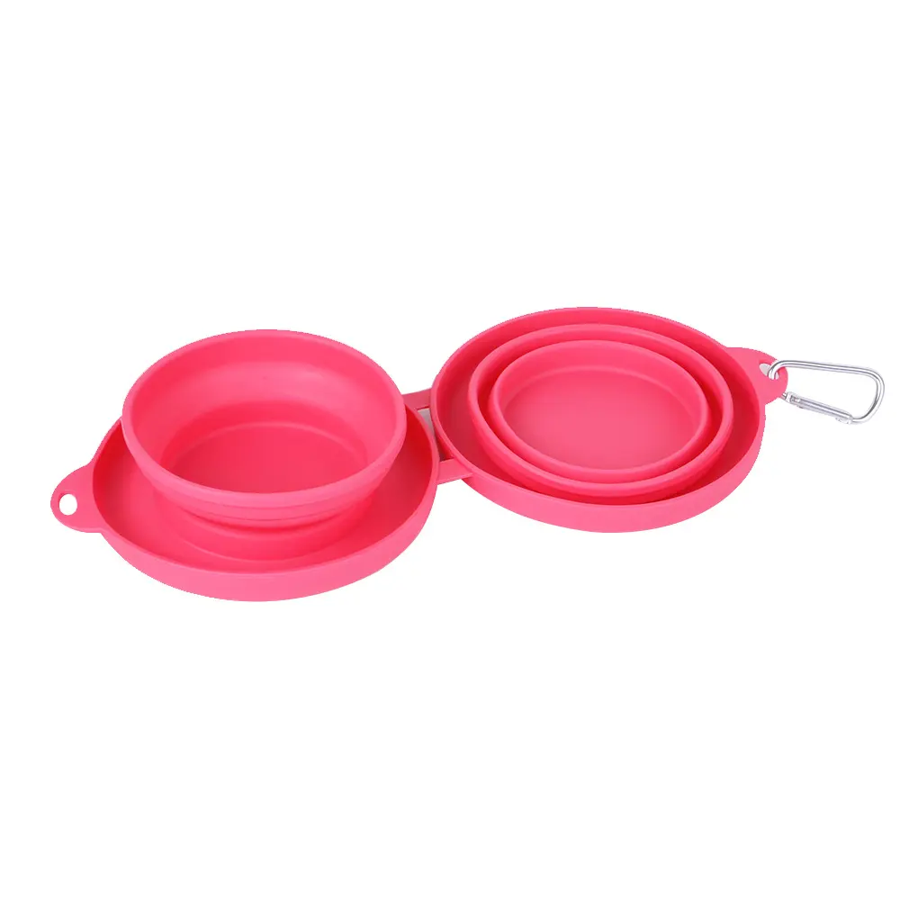 Rubber Foldable Double Bowl Pet Feeding Pets