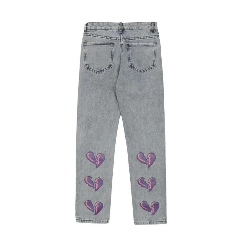 Title 3, Jeans con stampa floreale a cuore per fashion d...