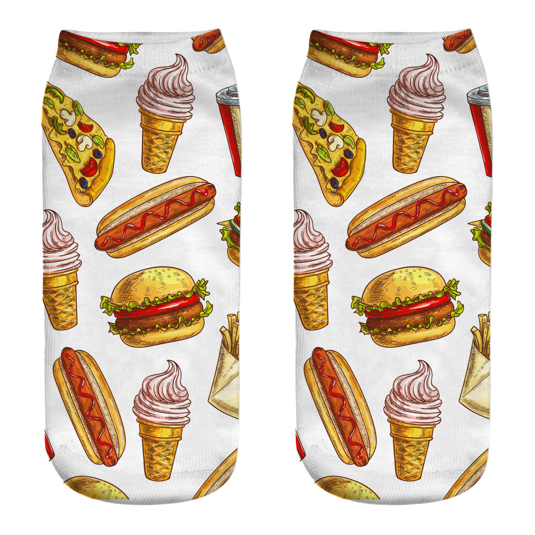 Title 22, Hamburger fries series 3D printing socks