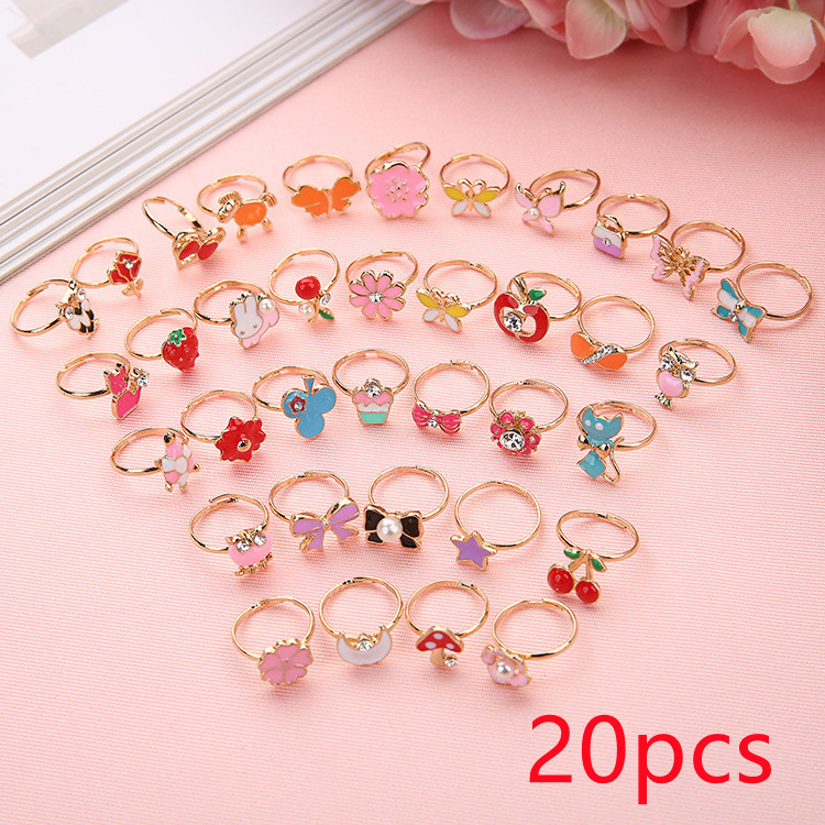 The New Alloy Cartoon Children's Ring Mixed Random Mixed Colors