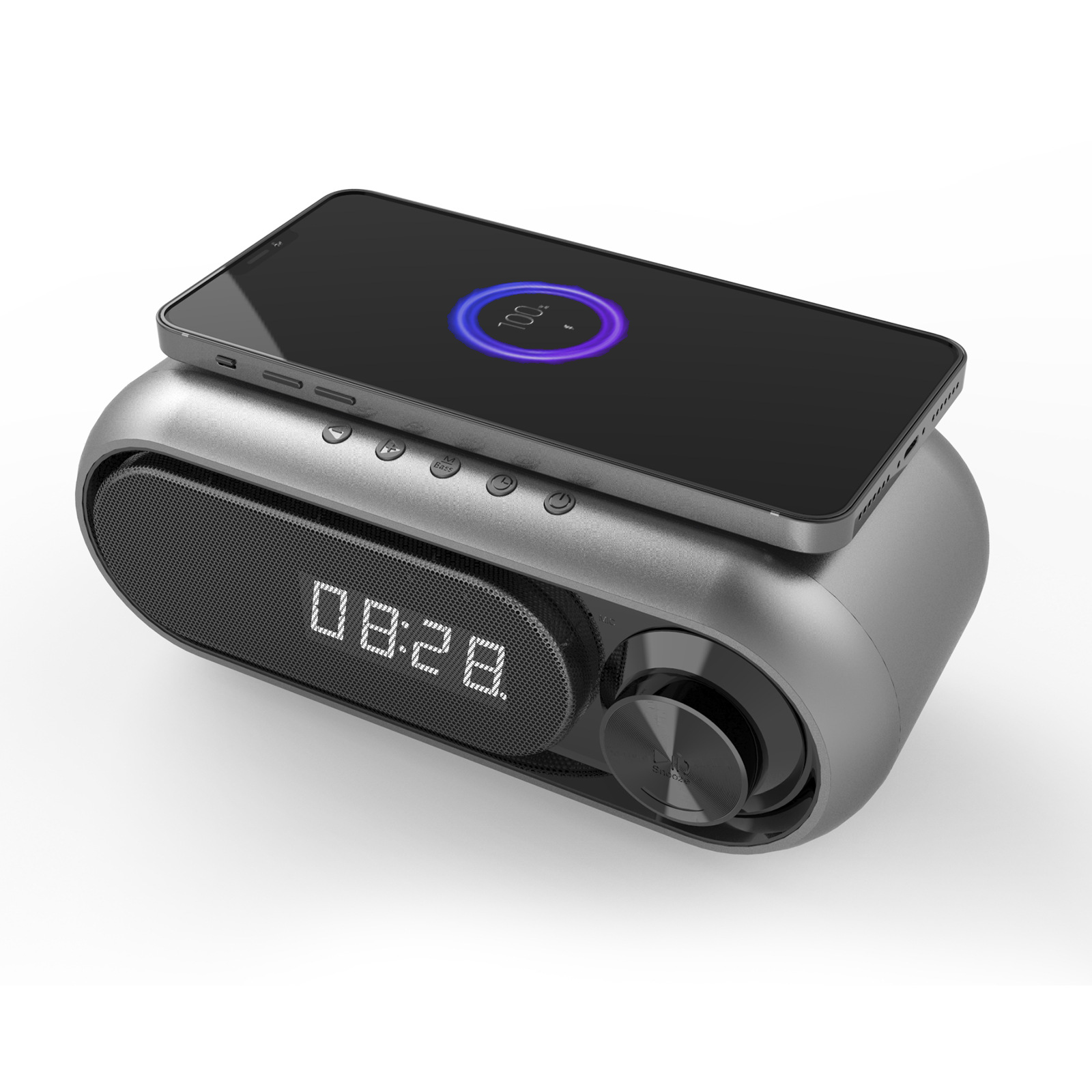 Bedside Wireless Charging Audio LED Alarm Clock - Image 2