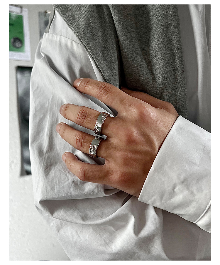 Titanium Steel Simple Broken Style Men's Ring