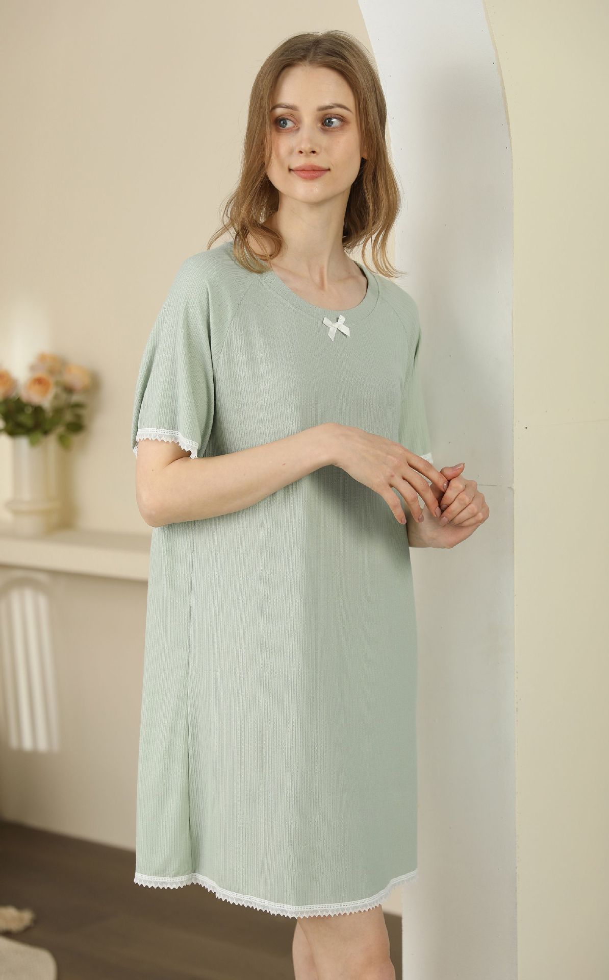 Title 17, Round Neck Rayon Nightdress Women