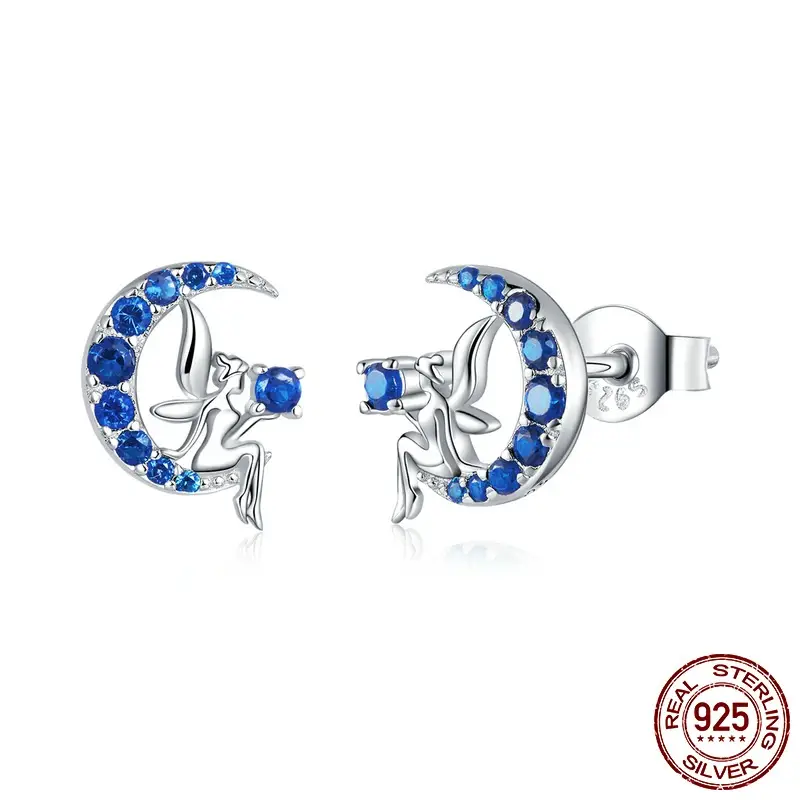 Moon Cat S925 sterling silver earrings