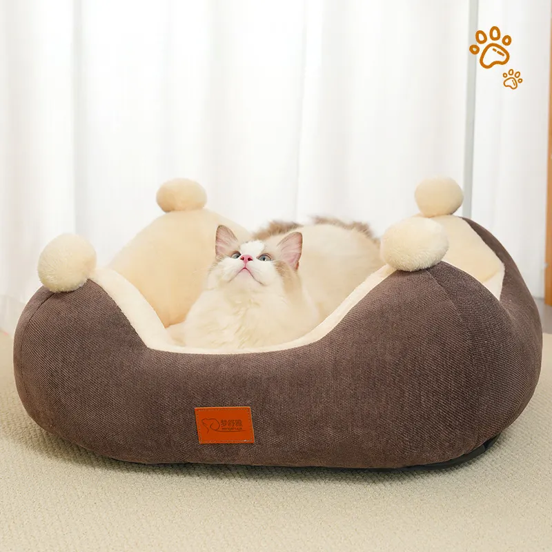 Warm Winter Cat Nest Open Rabbit Velvet Square Thick Pet Universal