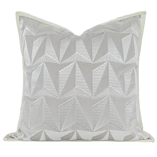 Soft Suede Embroidered Conical Geometric Pillow Cover Pillow Case - Shop at LoveMi