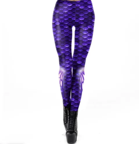 Hot-selling Scale 3D Digital Printing Magic Colour Slim-fit Pants European And American Sports Yoga Cropped Leggings - Kdk1993