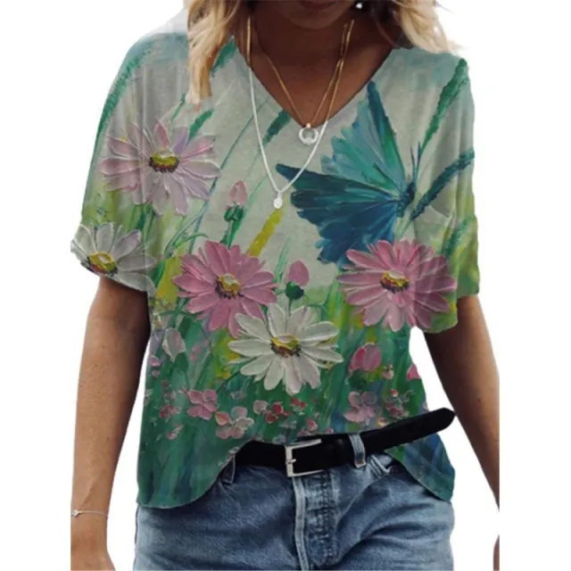 Flower Painting Printed T shirt For Women Junyu210034 - Shop at LoveMi