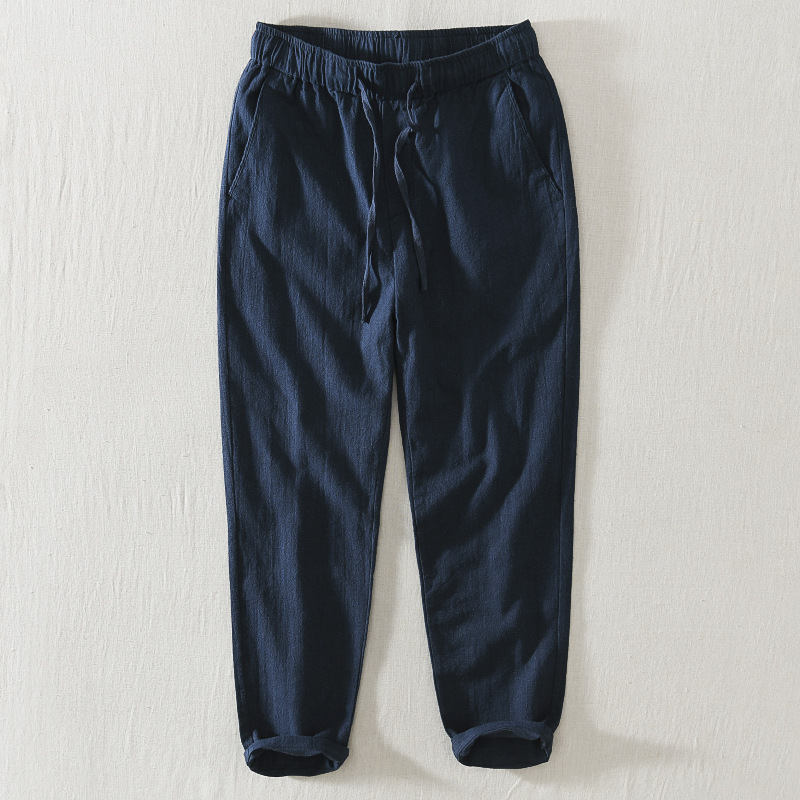 Title 2, Dunne casual broek met elastische tailleband en...