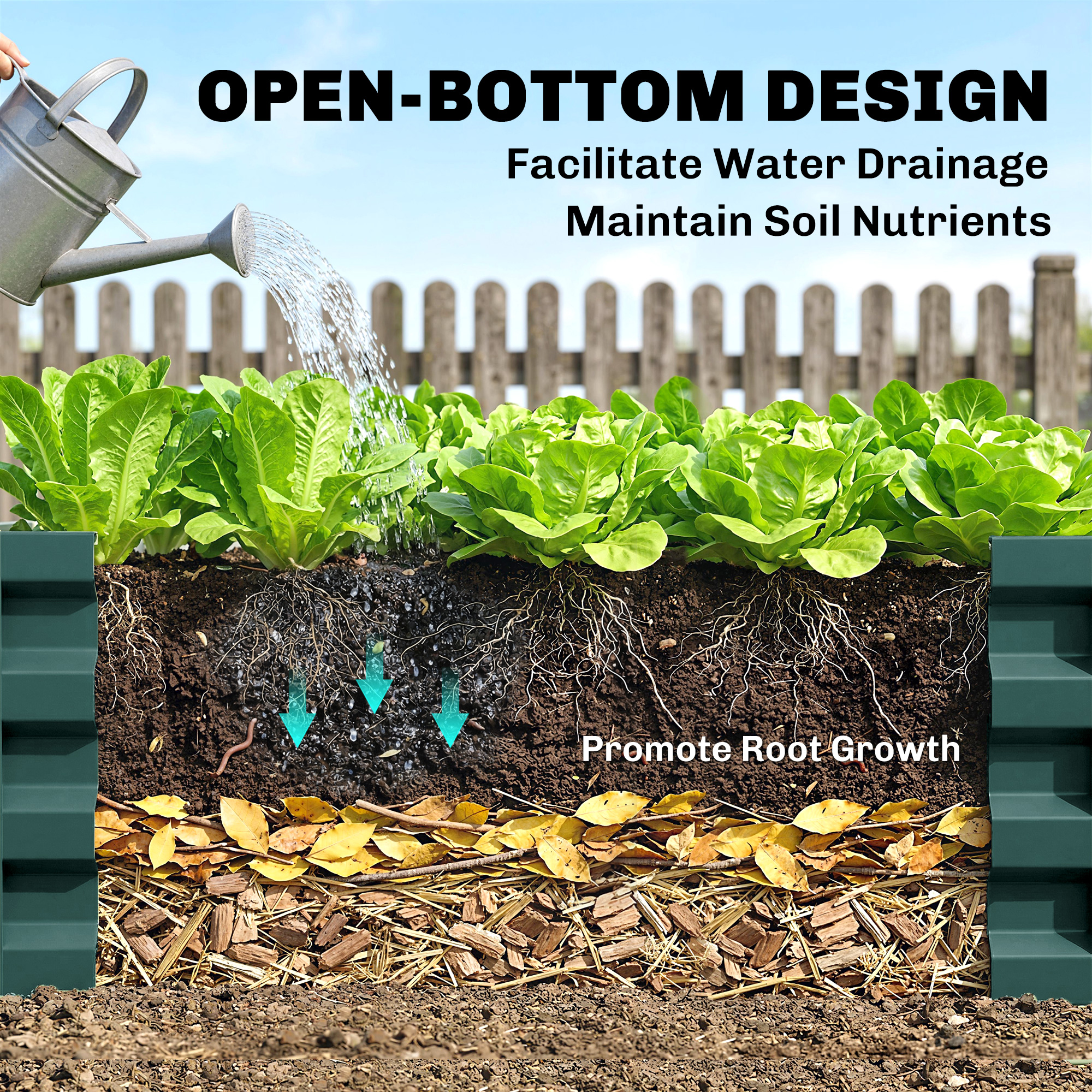 Square Elevated Garden Bed Box With Weather Resistant Steel Frame, Suitable — image 6
