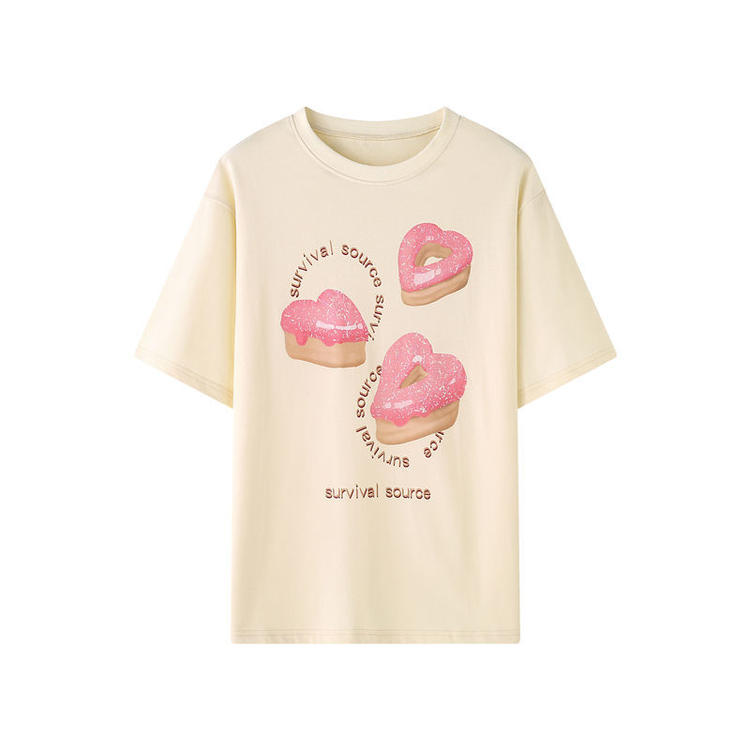 Title 4, Cartoon Love Donuts Loose Short Sleeve