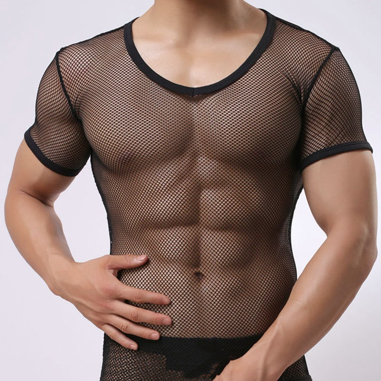 Title 3, Mens large mesh short sleeve underwear, breath...