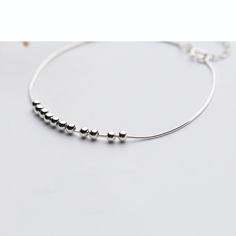 S925 Sterling Silver Fashion Personality Ball Bead Bracelet
