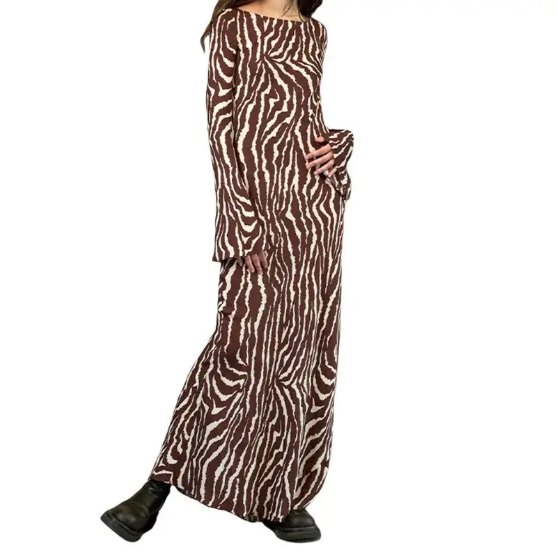 Women's Casual Water Ripple High Waisted Dress