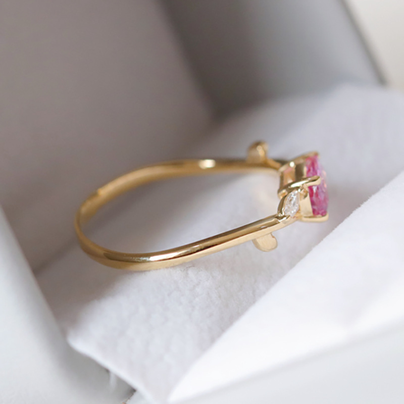 Sterling Silver Gold Plated Oval Ring Diamond Jewelry For Women