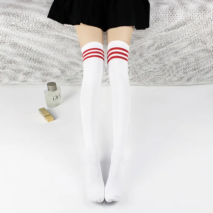 High-top thigh socks - White