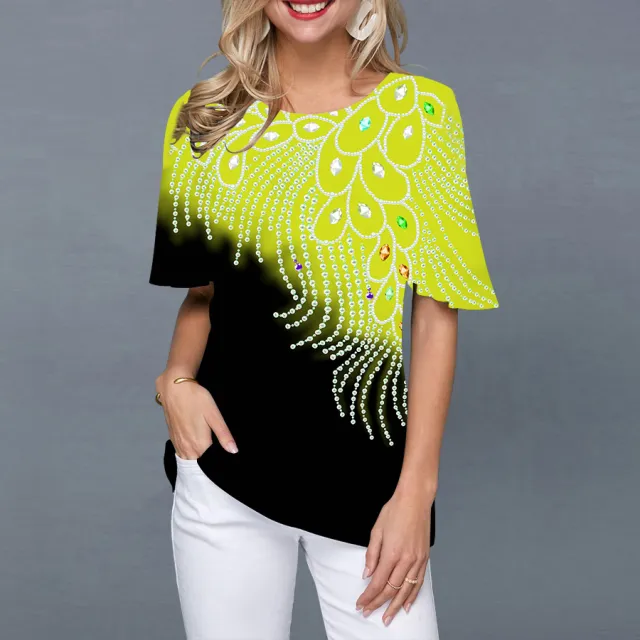 3D Digital Printing Fashion T shirt Color5 S - Shop at LoveMi