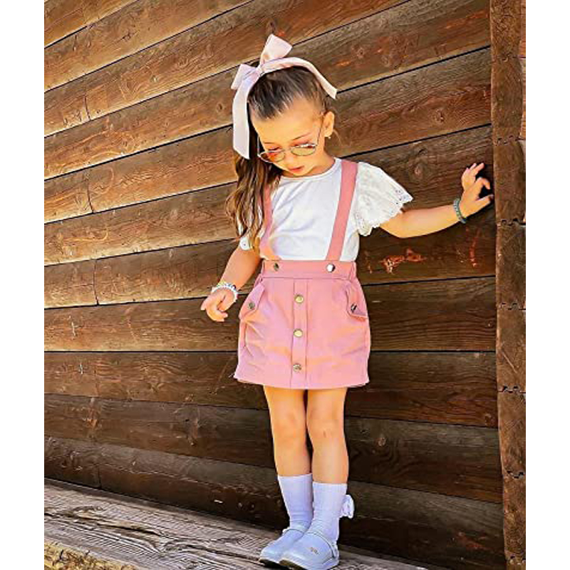 3Pcs Infant Baby Girl Outfits,Summer Clothes Sets Ruffle Ribbed Romper