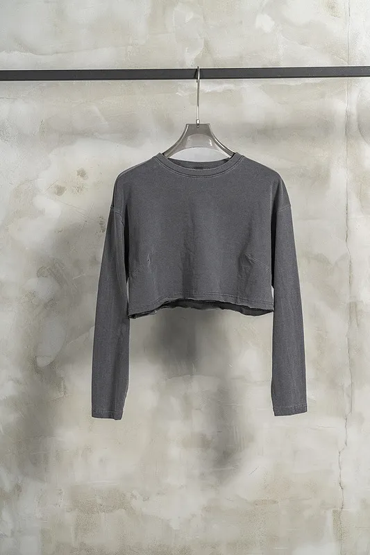 Cotton Short Long Sleeve Loose Tide Brand Women T Grey - Shop at LoveMi