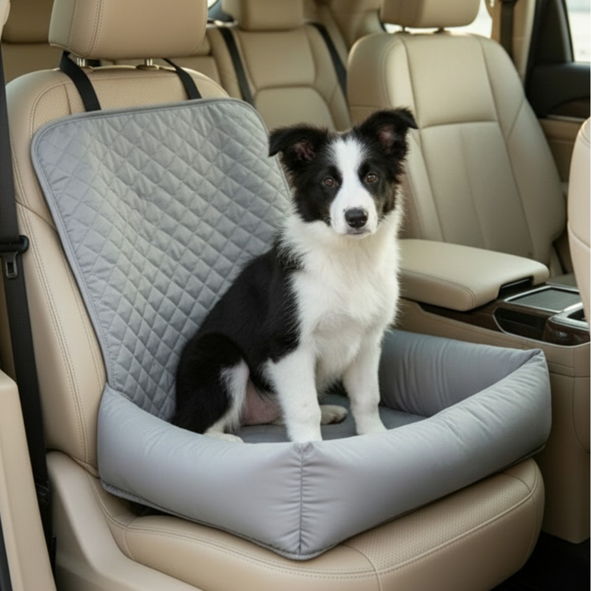 Dog Car Seat For Small Medium Dogs, Pet Front Seat Protector, Black Waterproof & Scratch-Proof Dog Car Seat Cover Booster Sofa, Non-Slip Portable Travel Safety Pet Carrier Bed For Car Truck SUV