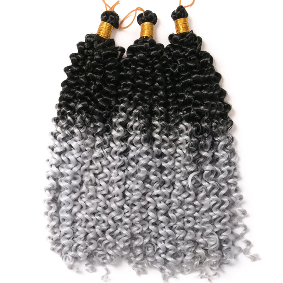 Chemical Fiber Water Wavy Curly Hair Bicolor Gradual Change Dirty Braid - W5