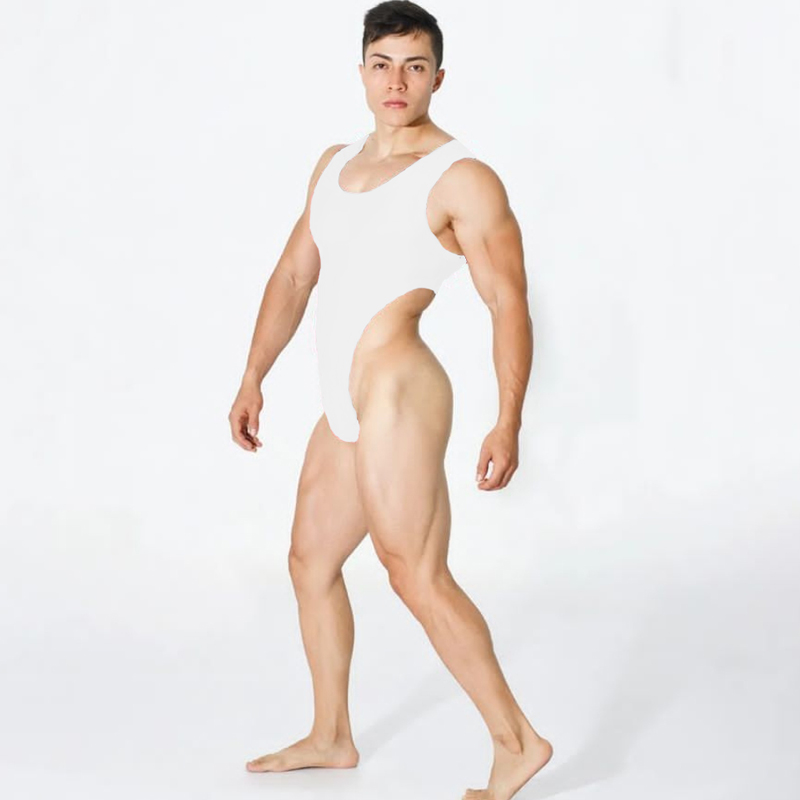 Men's Cotton Elastic Slim Fit Sports Fitness Bodysuit