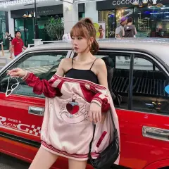 Love Embroidery Baseball Uniform Women Spring And Autumn Loose - Doublesided Wear - View 1