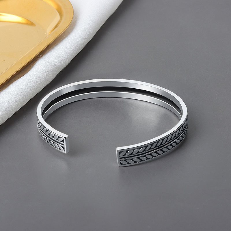 Leaf Braided  Silver Hand Plated Silver Bracelet