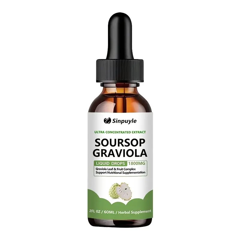 Soursop Graviola 1800mg Ultra Concentrated Liquid Drops - Leaf & Fruit Herbal Su